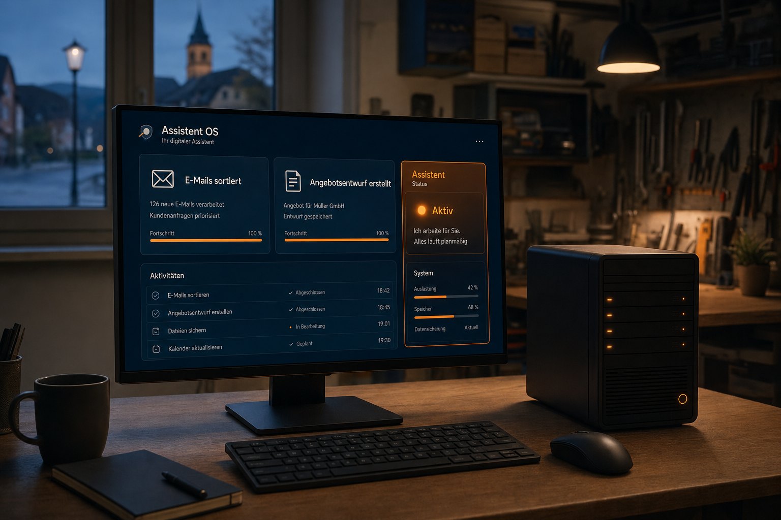 IT-Meeder Assistenz-Betriebssystem mit eigenem Server-Tower in Nordhessen